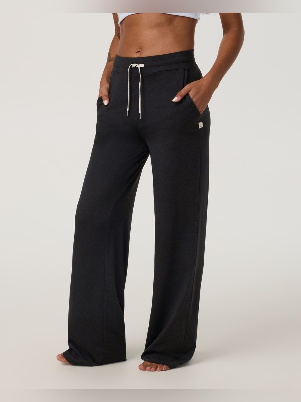 Vuori Charcoal Black Wide-Leg Drawstring Pants